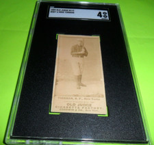 1887 N172 Old Judge Goodwin Baseball Card MIKE TIERNAN New Yorks SGC 4 VG/EX