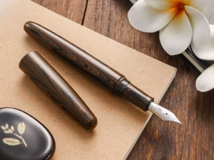 Pluma estilográfica Wancher Dream Ebonita Verdadero Japón Artesanía Ébonita Marrón Mármol - Imagen 1 de 8