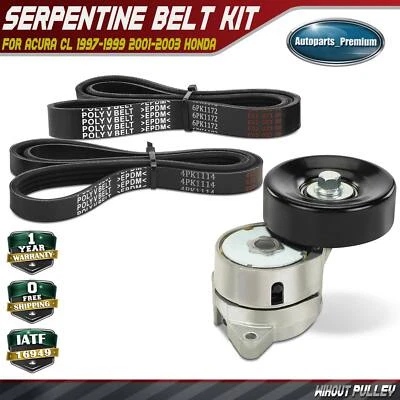 Kit de componentes de transmisión por correa serpentina de 3 piezas para Honda Accord 1998-2002 Acura CL TL Foto 1 de 4