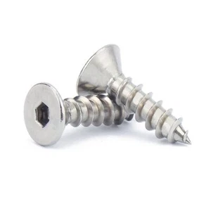 M3-M6 Hex Socket Countersunk Self Tapping Screws Steel High Tensile Grade 8.8 - Picture 1 of 5