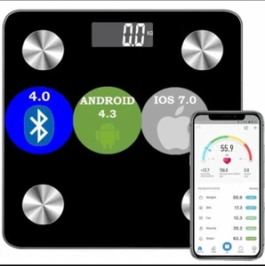 Smart Bluetooth Glass Stone Bathroom Digital Body Fat BMI Weighing Scale KG - Picture 1 of 17