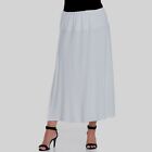 24/7 Women's Comfortable Fit Elastic Waist Maxi Skirt, White, Xl*