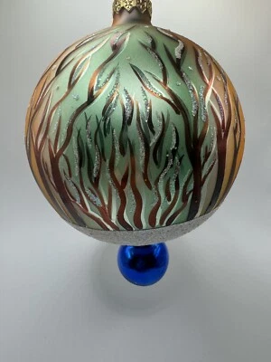 WO Christopher Radko Bola de Vidrio Bosque de Invierno Adorno de Navidad 6” De Colección RARO Foto 1 de 4