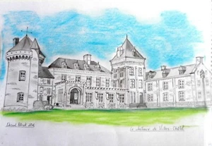 DESSIN CRAYON PASTEL-CHATEAU DE VILLERS CHATEL-DECOOL Patrick- - Picture 1 of 1