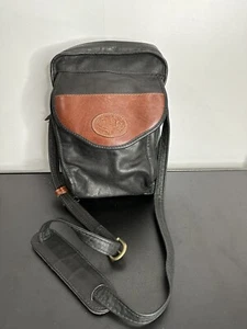 SANTA FE DILANA Purse Brown Black Genuine Leather Crossbody Handbag Bag Vintage - Picture 1 of 16