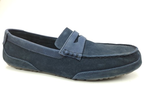 Mocassini slip on da uomo UGG taglia 14 pelle scamosciata tucker blu