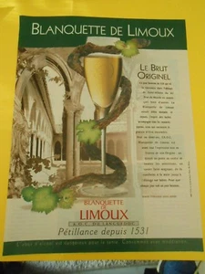 Publicté Advertising 2003 Blanquette de Limoux pétillante depuis 1531 - Imagen 1 de 1