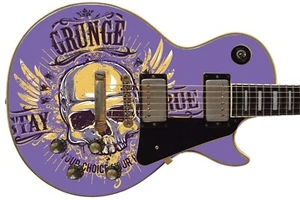 Guitar Skin Axe Wrap Re-skin Bass Reface fai da te grunged out 1487 - Foto 1 di 15