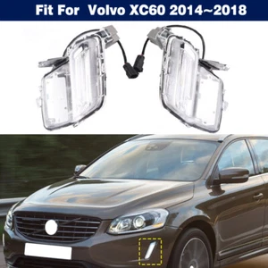 Pair Front Bumper Clear Lens LED Fog Driving Light Lamp For Volvo XC60 2014-2018 - Picture 1 of 9