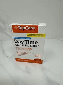 Top Care DAY TIME Cold and Flu Relief 24 Caplets Exp. 07/2025 Compare DayQuil - Picture 1 of 7