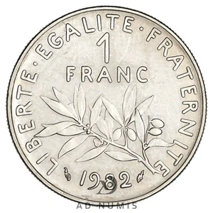 France 1 Franc Semeuse 1982 nickel FDC pièce de monnaie française - Imagen 1 de 2