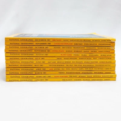 1985 National Geographic Nat Geo Magazine 12 Issues Afghan Girl and Titanic - Image 1 of 4