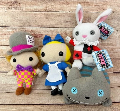Lot of 4 Alice In Wonderland Funko Plushies Alice White Rabbit Hatter Cheshire - Image 1 of 2