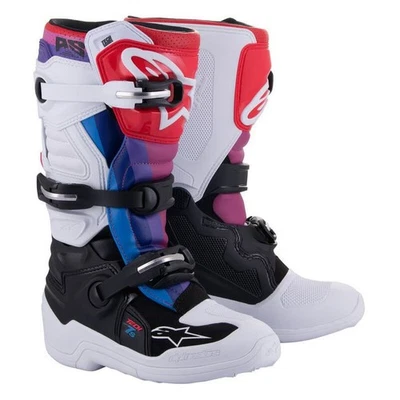 Alpinestars Youth Tech 7 S White Black Rainbow Mx Boots Motocross Enduro - Image 1 of 4