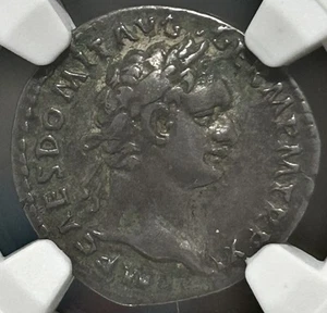 Domitian AR Denarius AD 81-96 Minerva NGC Ch VF - Picture 1 of 4