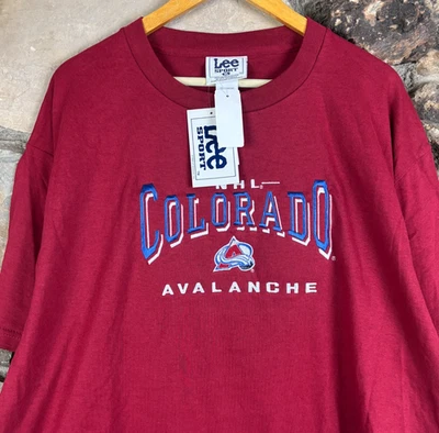 Vintage 90s Lee Sport Colorado Avalanche Embroidered  T Shirt XL Deadstock NOS - Image 1 of 4