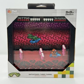 Pixel Frames Battletoads NES Turbo Tunnel 9x9 Shadow Box Art nuovo