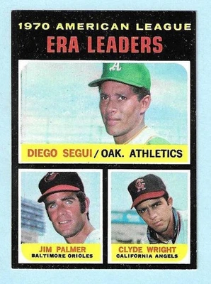 1971 Topps #067 AL ERA Leaders Segui, Palmer & Wright Near Mint COMPLETESETBREAK - Image 1 of 2