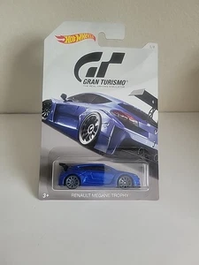 2017 HOT WHEELS GRAN TURISMO RENAULT MEGANE TROPHY BLUE SLIGHTLY WARPED CARD - Picture 1 of 6