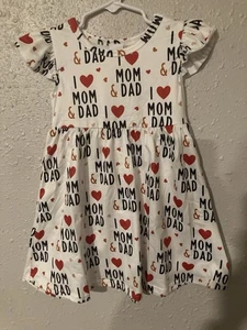Kleinkind Mädchen Größe 18-24 Monate Kleid "Ich liebe Mama & Papa" Neu. - Bild 1 von 1
