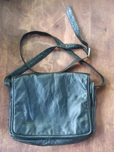 Ledertasche Damen, Echtes Leder, Zeitlos, Schwarz, Vintage - Bild 1 von 5