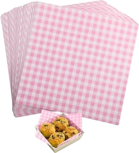 "100pcs 7x7'' Waxed Deli Paper Sheets Pink for Sandwiches & Burgers" - Picture 1 of 4