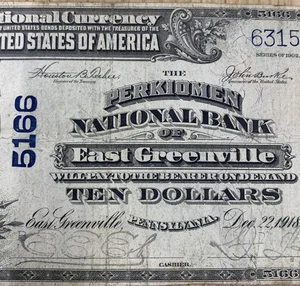 1902 $10 National EAST GREENVILLE, PA Charter #5166 Pennsylvania RARE 949356-2 - Picture 1 of 4