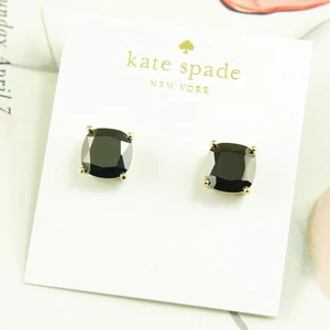 NWT KATE SPADE Square CZ Mini Stud Earrings $32 Jet Black - Bild 1 von 3