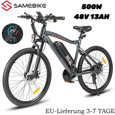 SAMEBIKE 26'' Elektrofahrrad 500W 36V/13AH City E-Bike Pedelec Damen/Herren EU