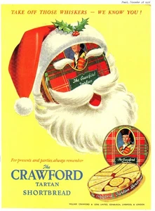 Original 1956 Reklame Crawford's "TARTAN SHORTBREADS" Biscuits Christmas Print Ad - Bild 1 von 2