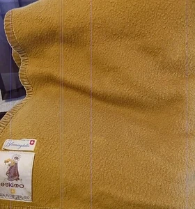 Eskimo of Switzerland Gold Cashmere/Wool Blanket 60 x 76  - Picture 1 of 6