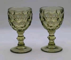 2- Copas de jugo de vino MCM Imperial Provincial verde huella digital 4,5" 🟢 - Imagen 1 de 7