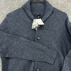 NEW NWT J CREW Men's SMALL Lambs Wool Cardigan Sweater 05340 Slate Blue Button - Picture 1 of 14
