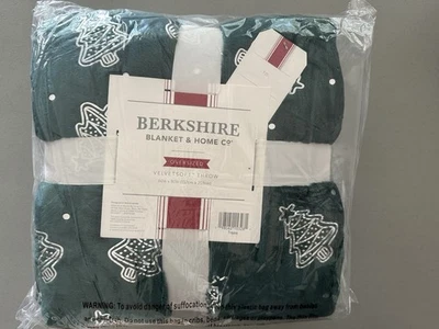 Árbol de Navidad Berkshire de gran tamaño 60 x 80 laminado suave terciopelo tiro verde Foto 1 de 3