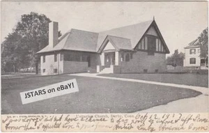 c. 1906 DERBY, CT, UNITARIAN CHURCH VIEW POSTCARD UBPC - Picture 1 of 1