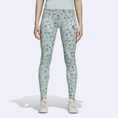 Adidas Originales DN9093 Patrón de Flores Verde Ceniza Leggings UK6, EU32, US XS Nuevo 787 Foto 1 de 4