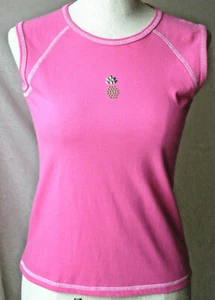 CIRCO GIRLS TANK TOP ROUND NECK PINK SLEEVELESS BEADED TOP 100% COTTON XL 14/16 - Picture 1 of 6