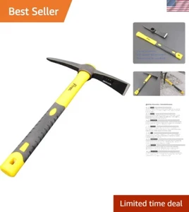Versatile Gardening Pick Axe with Rubberized Handle - 15-Inch Stainless Steel - Picture 1 of 6