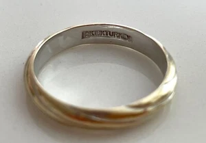 18K TURKEY YELLOW WHITE GOLD WEDDING BAND SIZE 8.75 - Picture 1 of 5