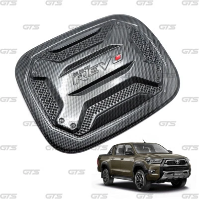 Carbon Fuel Oil Tank Cap Cover Trim For Toyota Hilux Revo 4WD 4x4 '15 '20 Foto 1 de 4