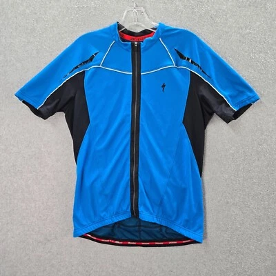 Camisa masculina especializada roupa ativa grande azul ciclismo colorblock zíper completo - Imagem 1 de 4