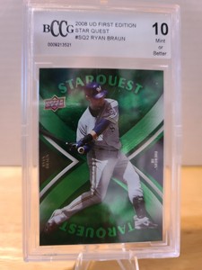 Ryan Braun 2008 Upper Deck First Edition Star Quest #SQ-2 BCCG 10 