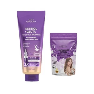 Luxe Organix Retinol + Gluta Whitening Serum Lotion & Retinol Cloud Soap - Picture 1 of 8