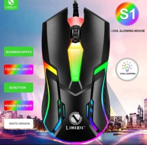 Mouse Wired Ergonomic Gaming Mouse LED Backlit RGB Optical USB for Laptop PC UK - Picture 1 of 6