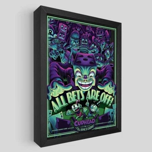 Cuphead Mugman King Dice All Bets are Off SIGNED CoA Shadowbox Acrylic Wood New - Picture 1 of 1