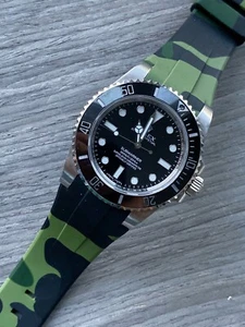 Correa de goma vulcanizada acampanada de camuflaje de 20 mm para cerámica Rolex - Imagen 1 de 9