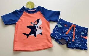 Badeshirt + Badehose 2 teilig Größe 68/74 UV Schutz 50 Badebekleidung kurzarm - Bild 1 von 5