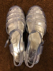 Rouge Helium Wedge Ankle Strap Women’s Silver Glittery Sz 11 - Picture 1 of 12
