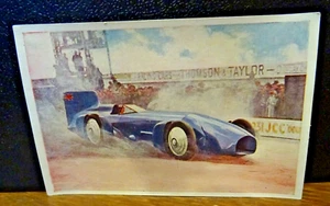 SANELLA GERMAN 1933 MARGARINE CARD -" The World Record Car - BLUEBIRD" - RARE - Picture 1 of 6