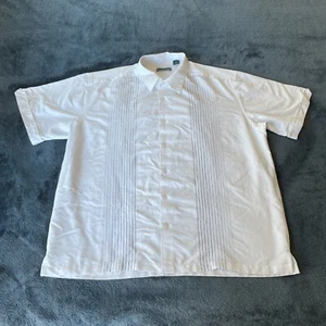 Cubavera Men’s Short Sleeve White Button Up Collar Shirt XL/TG - Picture 1 of 9